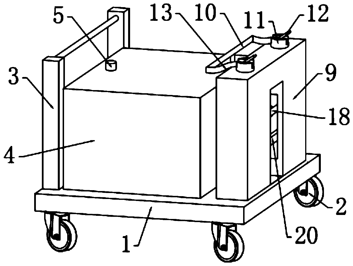 Double-spray type multi-angle adjustable agricultural machinery watering cart