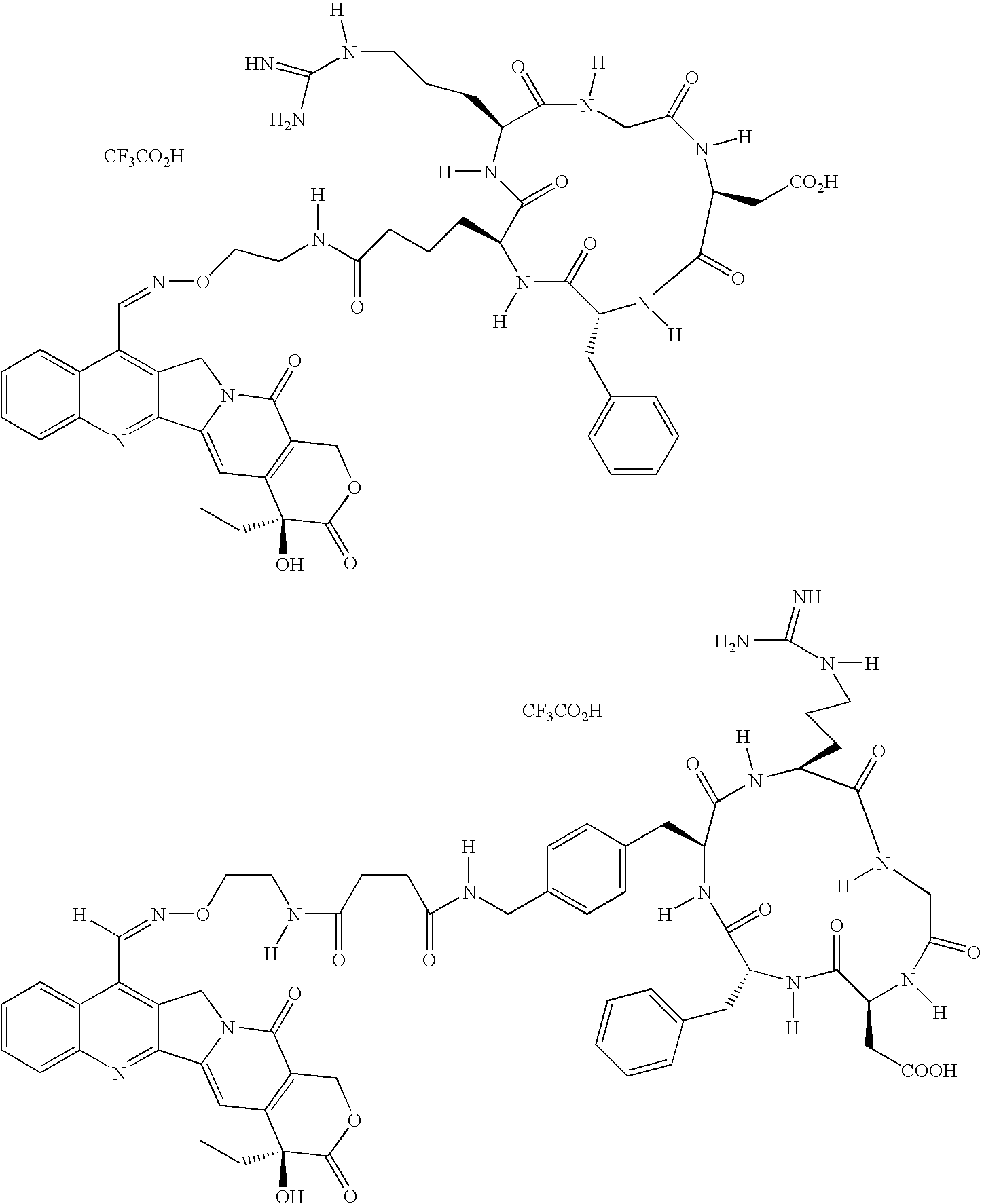 Camptothecins conjugated in position 7 to cyclic peptides as cytostatic agents