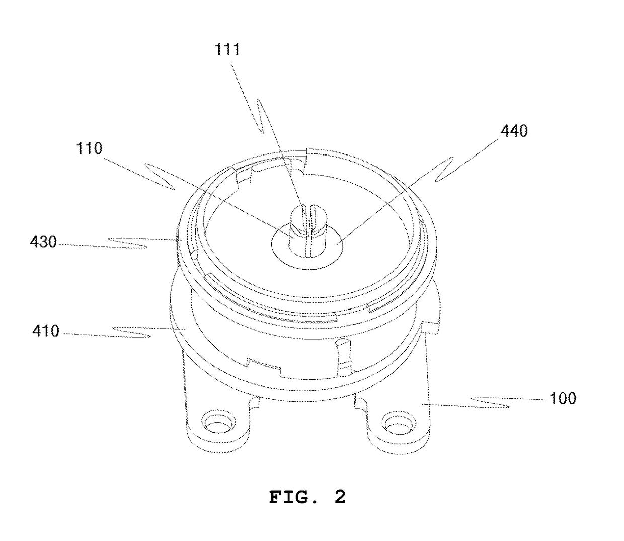 Automatic winding module of wire for bluetooth headset with improved wear resistance function of rotation axis