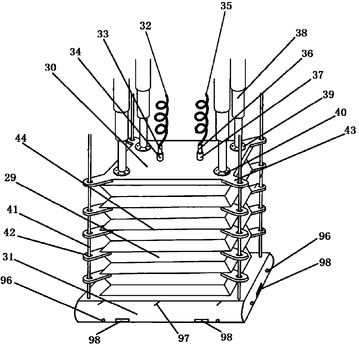 Aircraft carrier, warship, submarine or marine platforms with high-effective load-eliminating, sway-stopping and anti-upset correction system