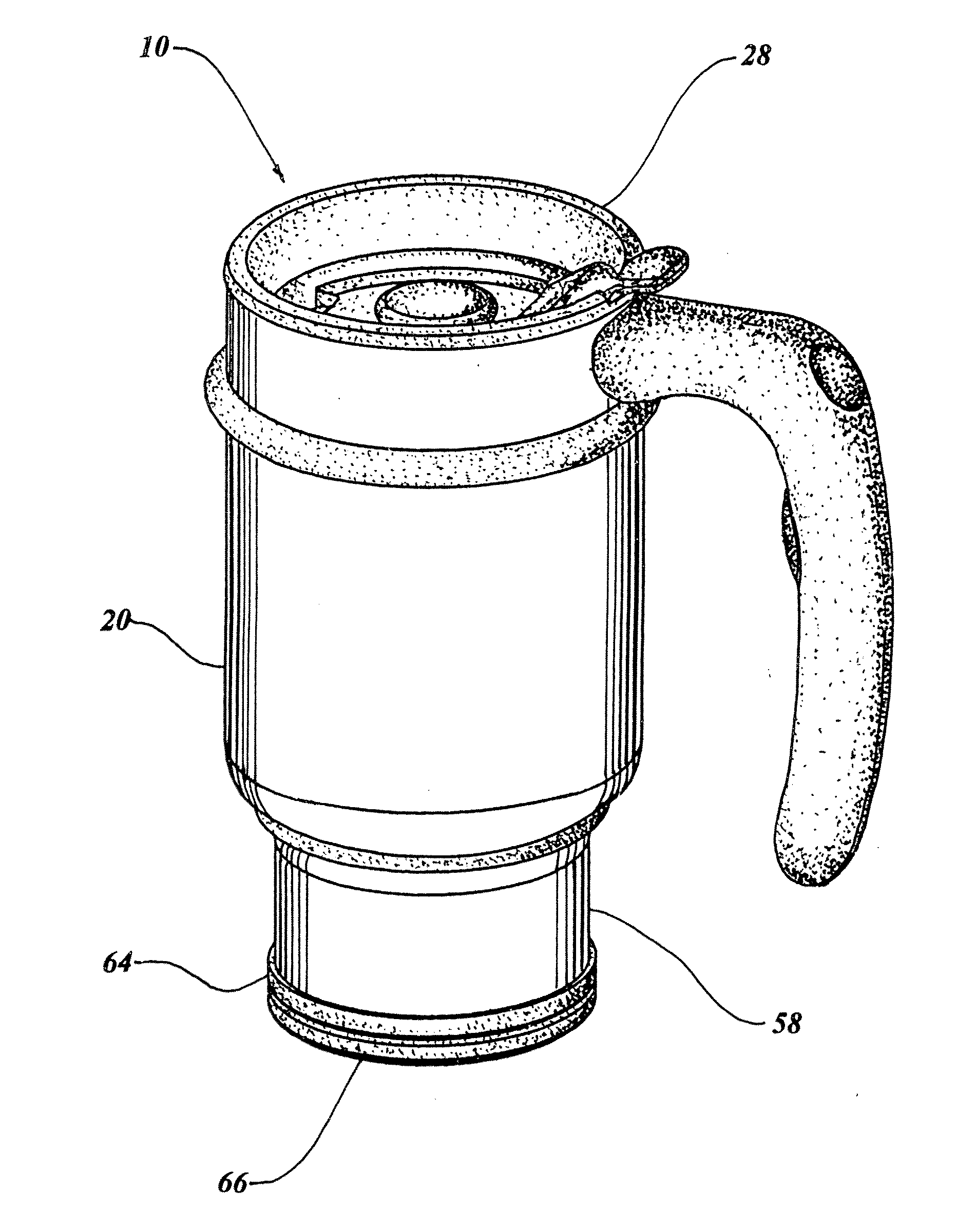 Beverage press mug with storage container