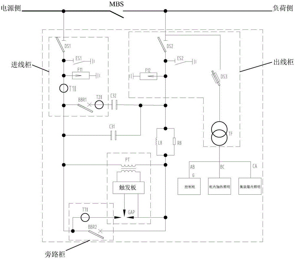 Series compensation circuit, system and method for power distribution network