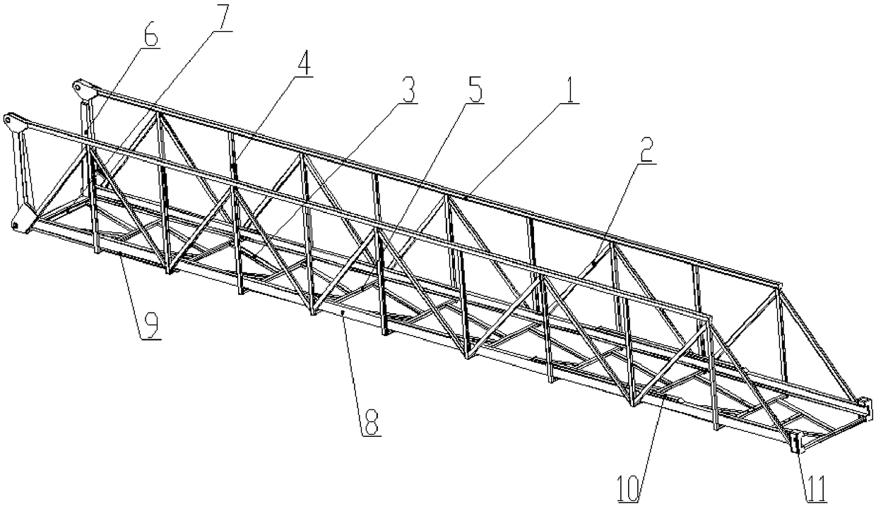 Telescopic boom structure and bridge inspection vehicle