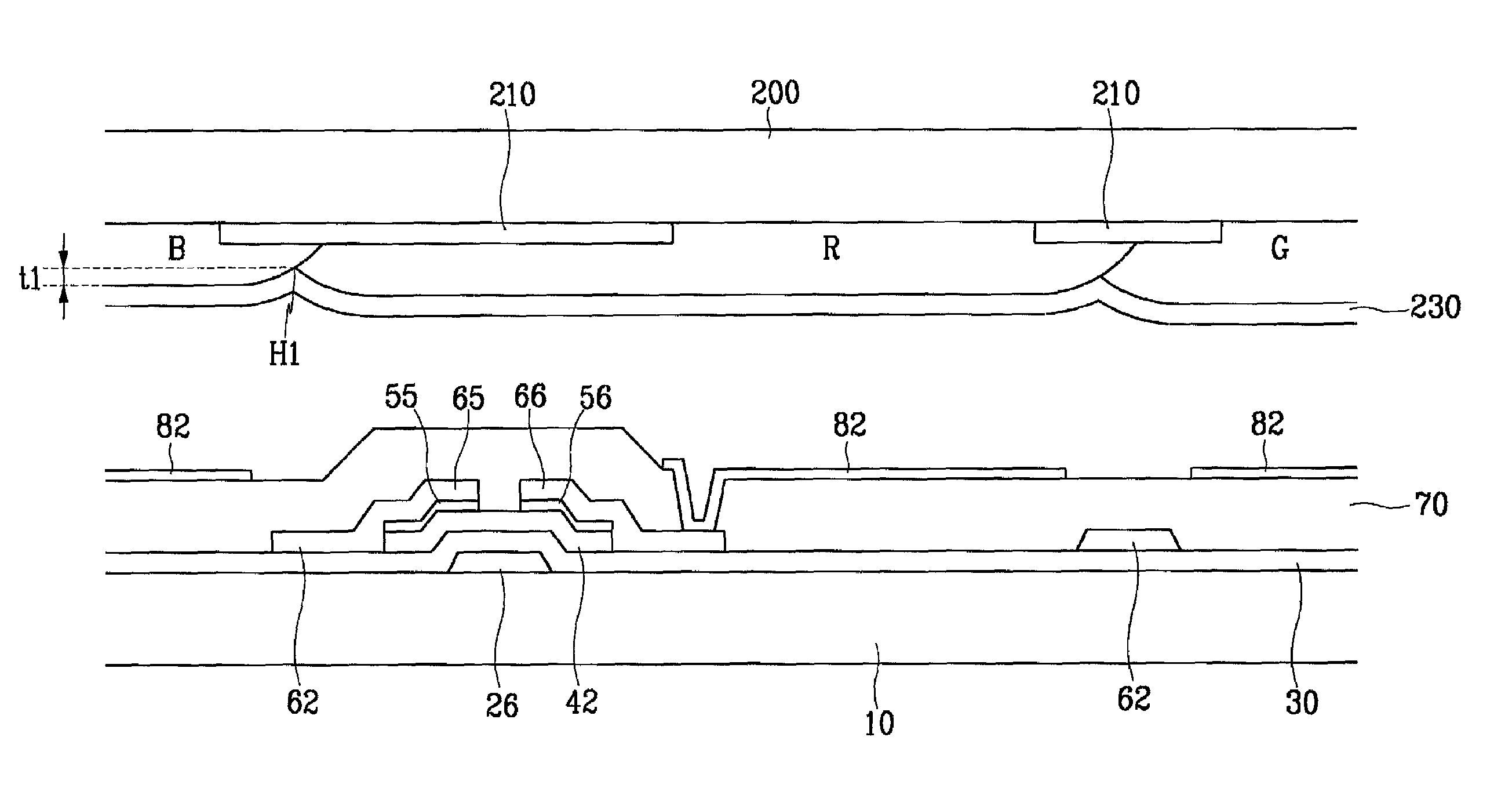Color filter plate and thin film transistor plate for liquid crystal display, and methods for fabricating the plates