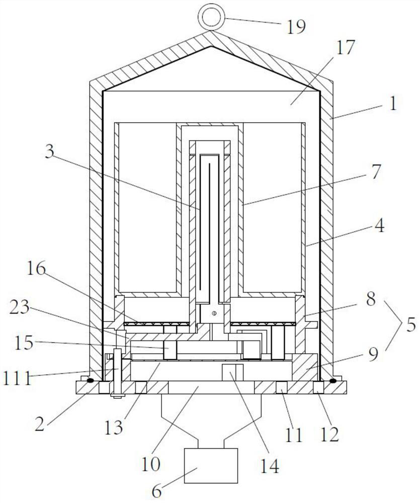 Crystal growing furnace based on power descent method and crystal growing method