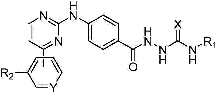 4-((4-substituted aryl-2-pyrimidinyl) amino) benzoyl hydrazide derivative as well as preparation method and application thereof