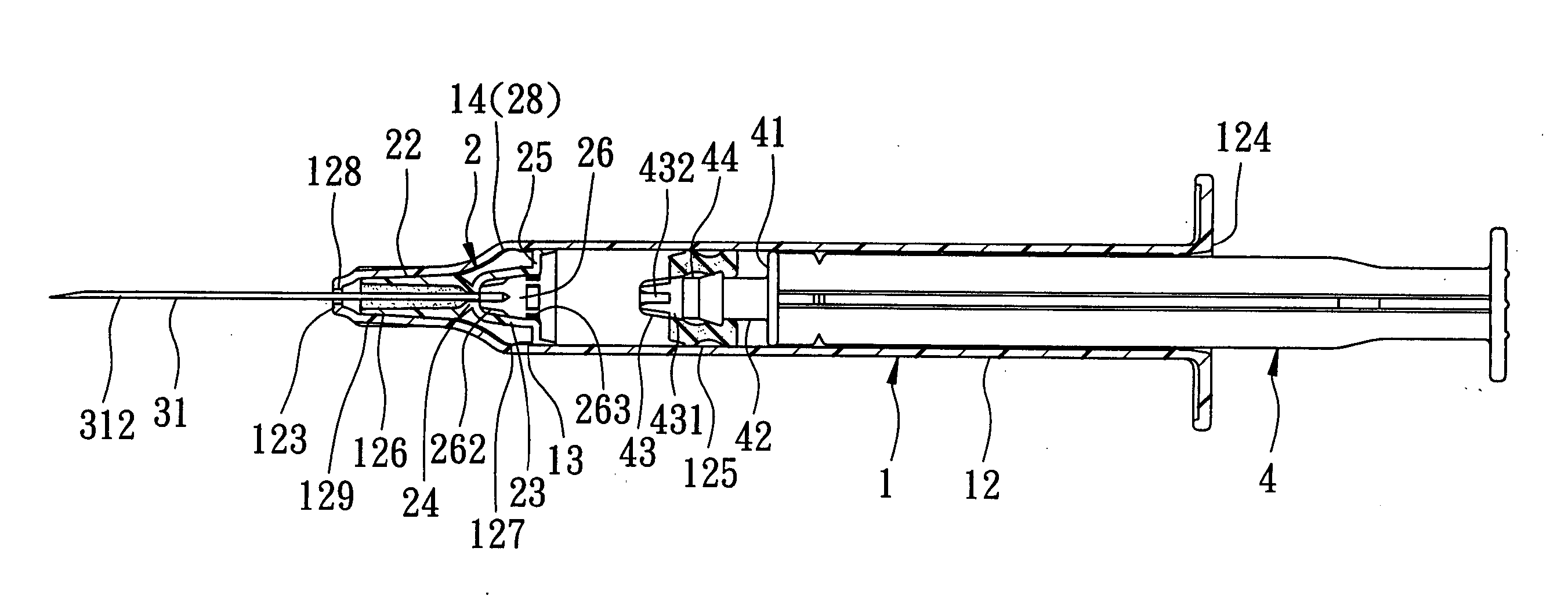Disposable syringe with a retractable needle