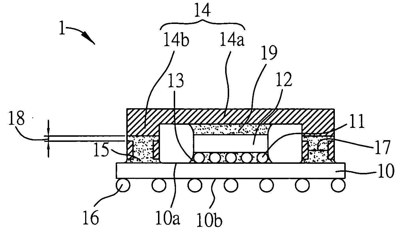 Heat dissipating structure and semiconductor package with the same