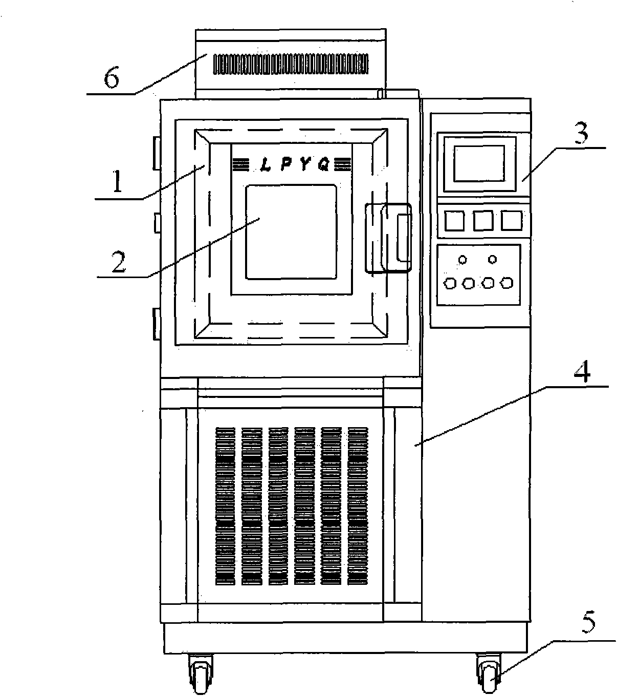 Box type testing device for testing aging degree