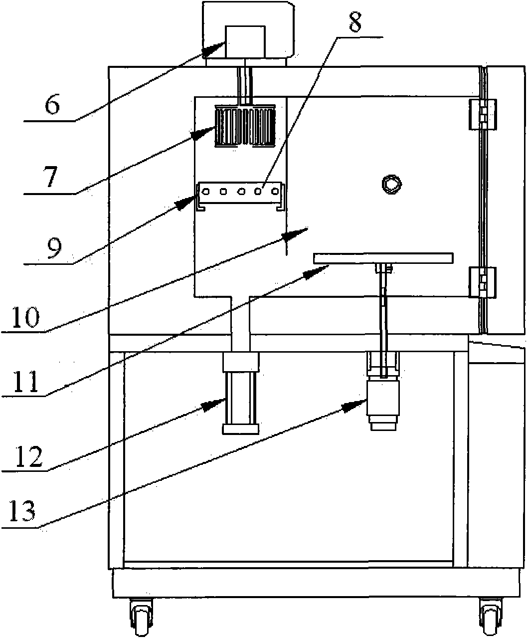 Box type testing device for testing aging degree