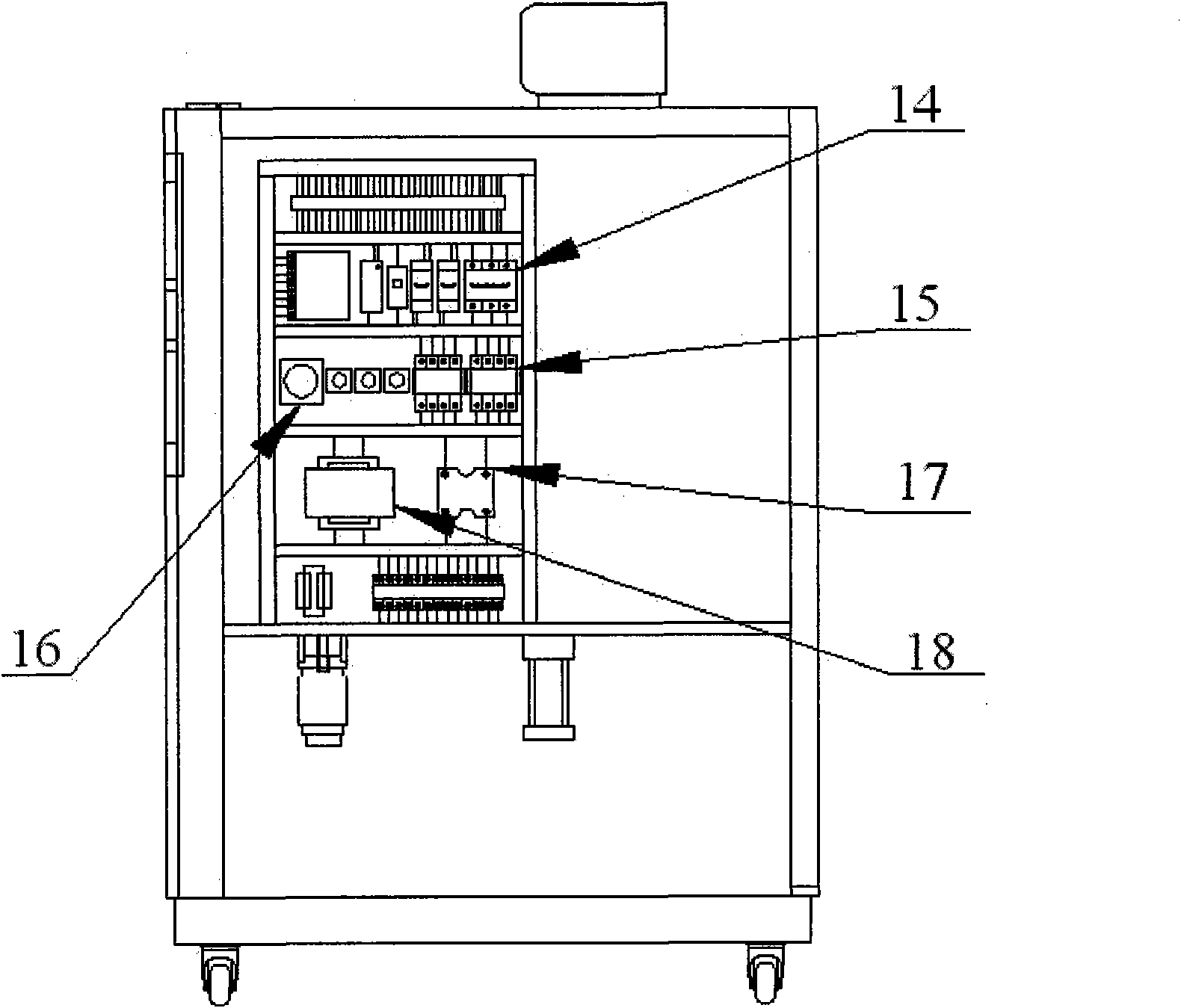 Box type testing device for testing aging degree