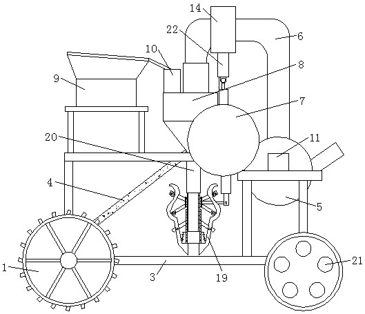 Pull-type garlic planting machine