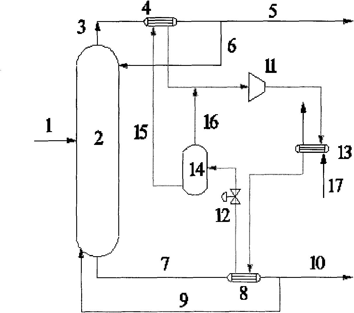 Method for separating acetic acid from water by rectification of acetic acid dehydrating tower