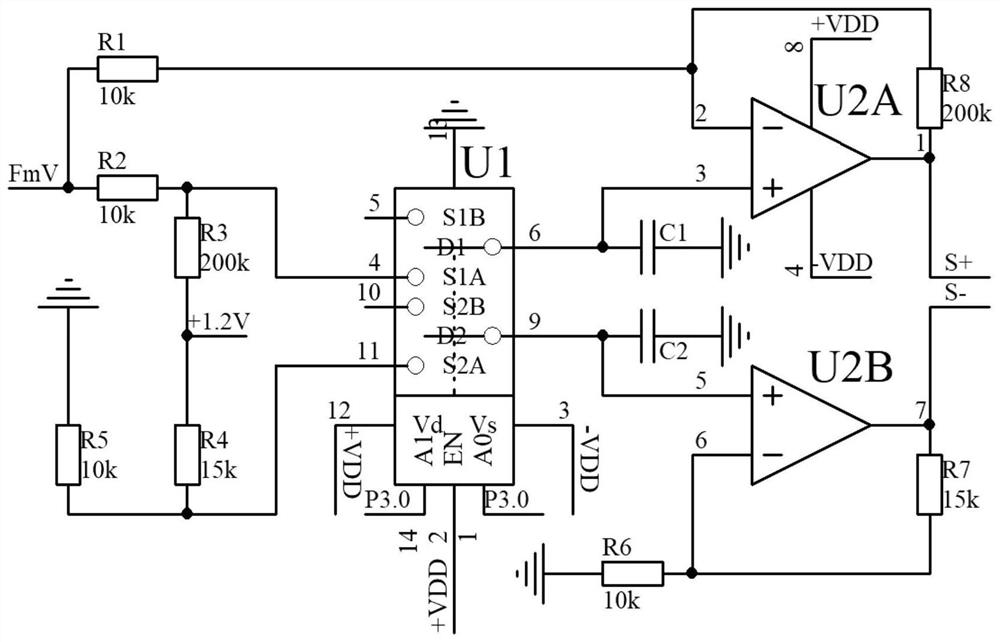 Common-mode interference suppression circuit suitable for electromagnetic water meter and secondary instrument