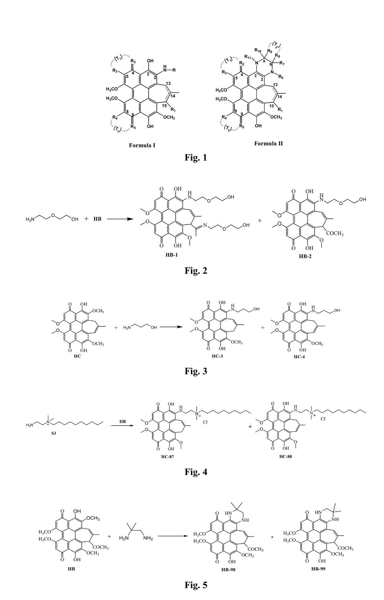 Monosubstituted or polysubstituted amphiphilic hypocrellin derivative, and preparation method and application thereof