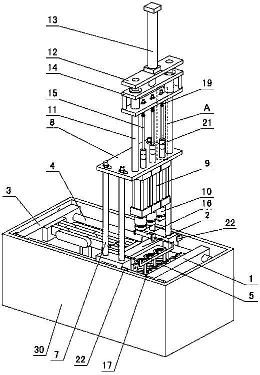 Buffer and limiting mechanism of plastic pulling and blowing machine