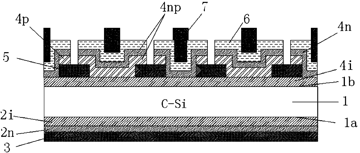 Novel back contact heterojunction battery and manufacturing method thereof