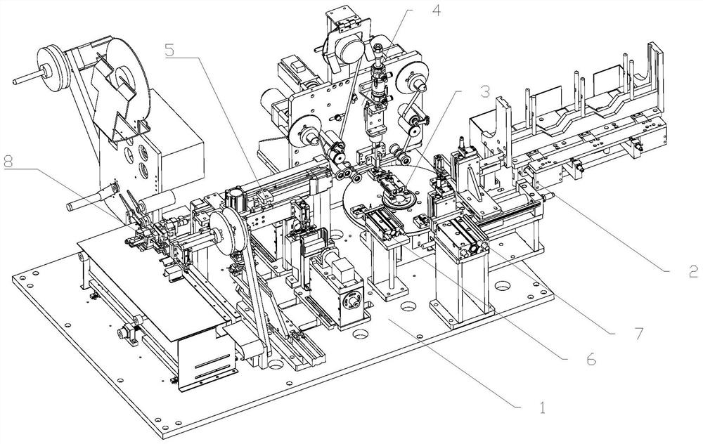 Triode moving and pasting device and method, and triode labeling equipment