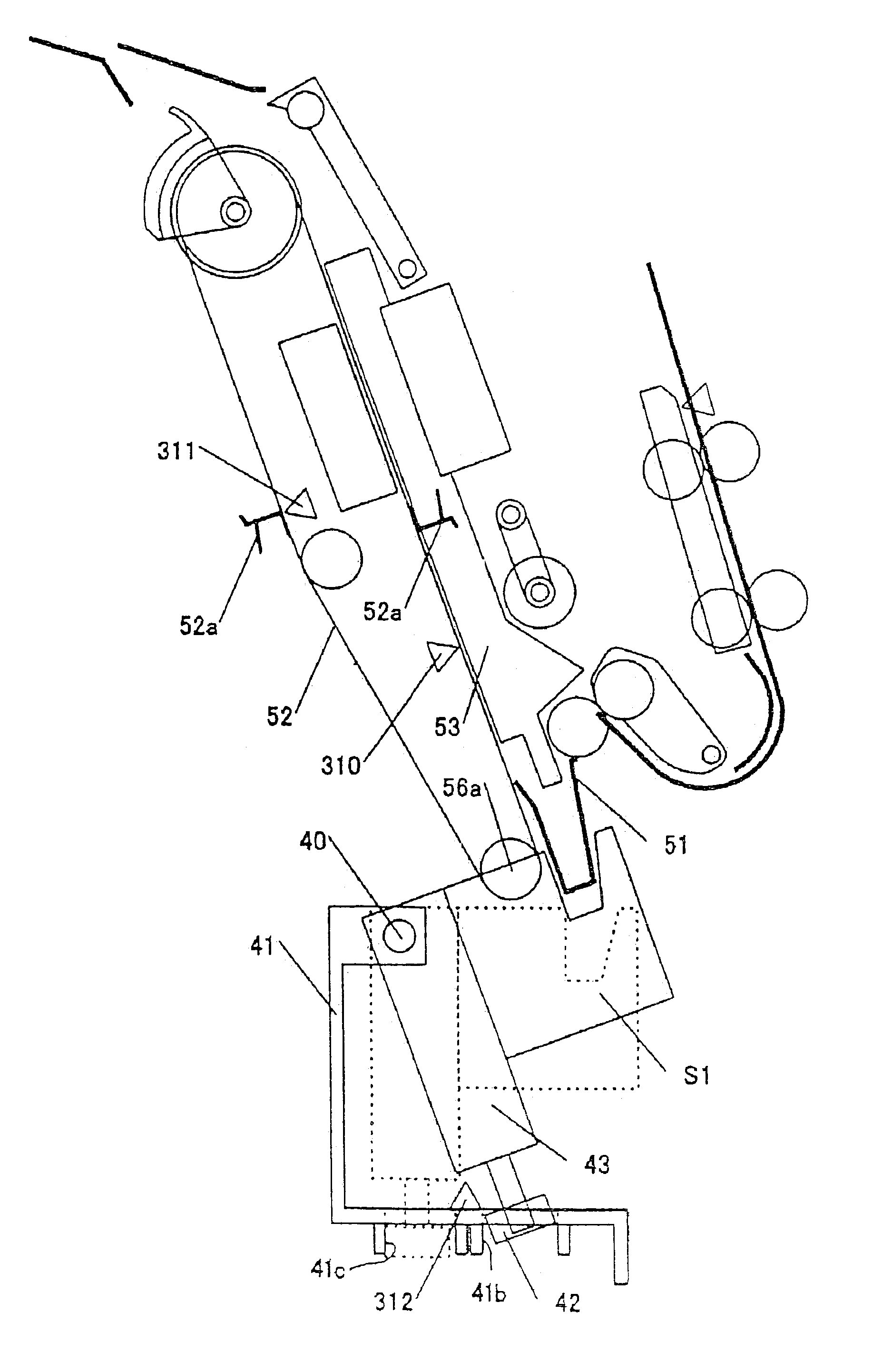 Sheet finisher having an angularly movable stapler and image forming system including the same
