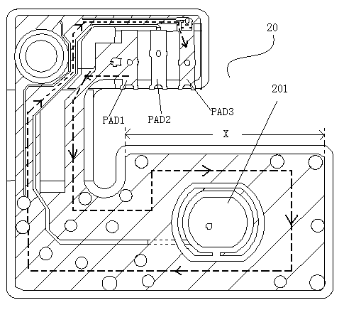 Antenna and on-off key integrated FPC (flexible circuit board) and mobile terminal