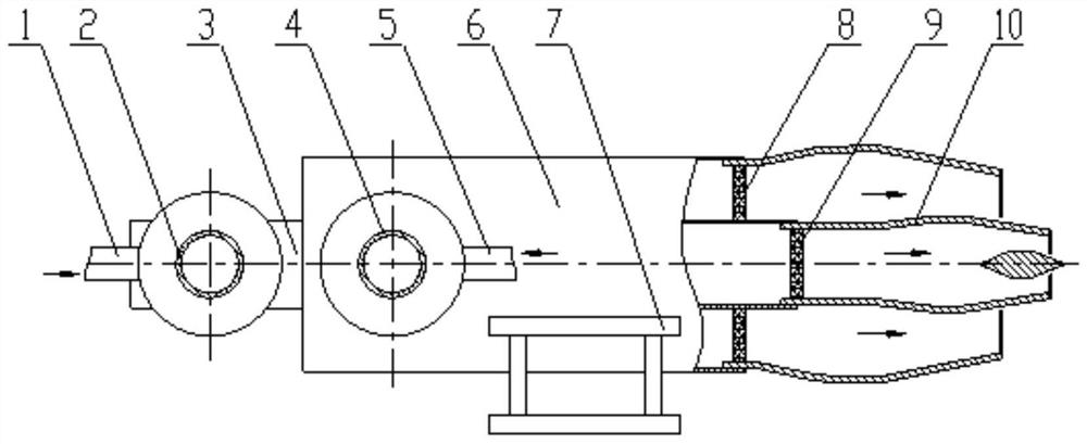 Thrust measuring structure of double-duct spray pipe with sealing gas