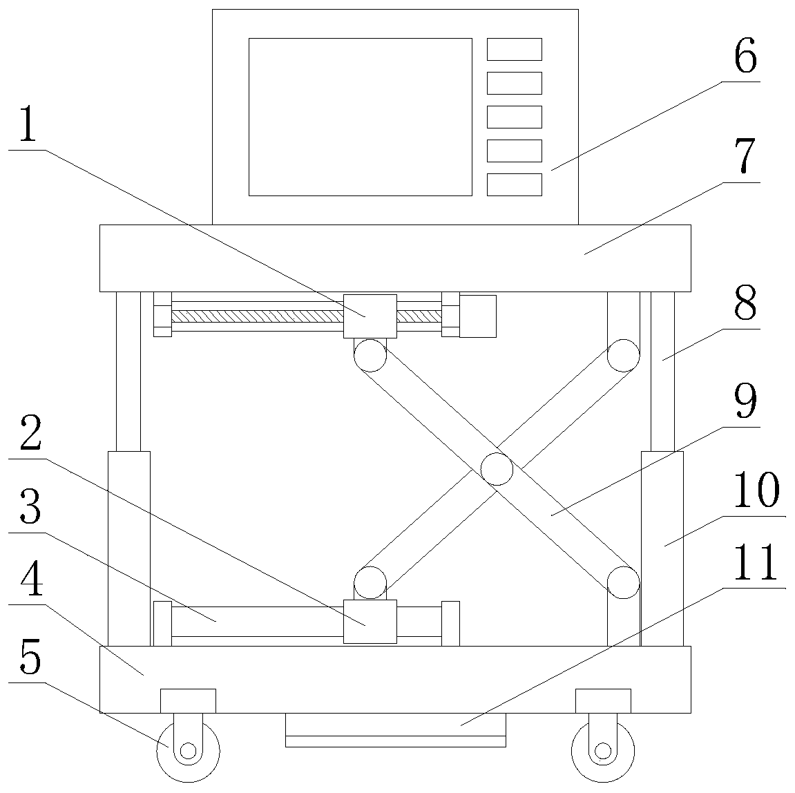 Electrocardiogram monitor having adjustment function and convenient to move