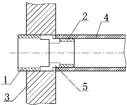 Positioning device between heat exchange tube and tube hole
