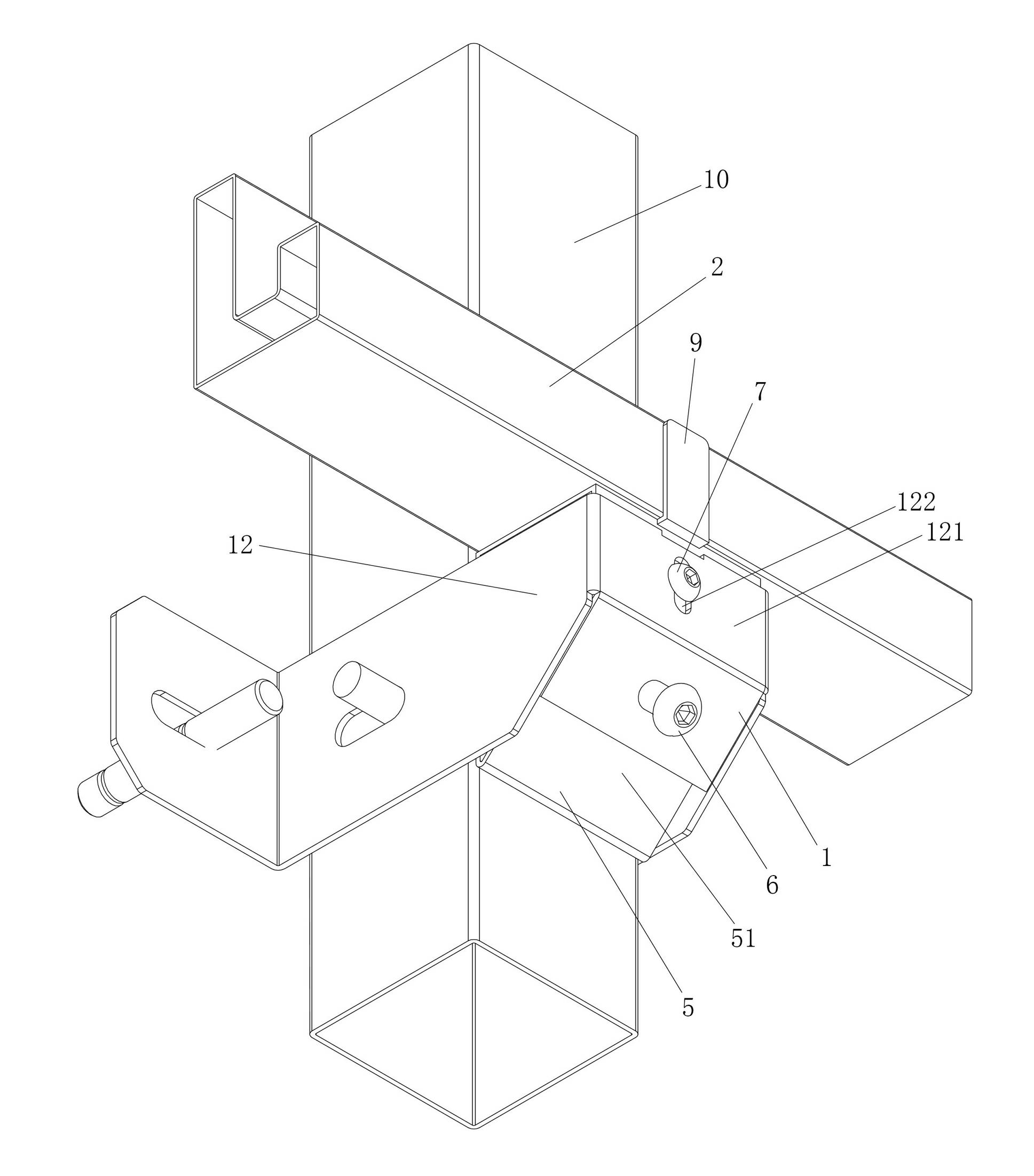 Keel connecting device for suspension type curtain wall