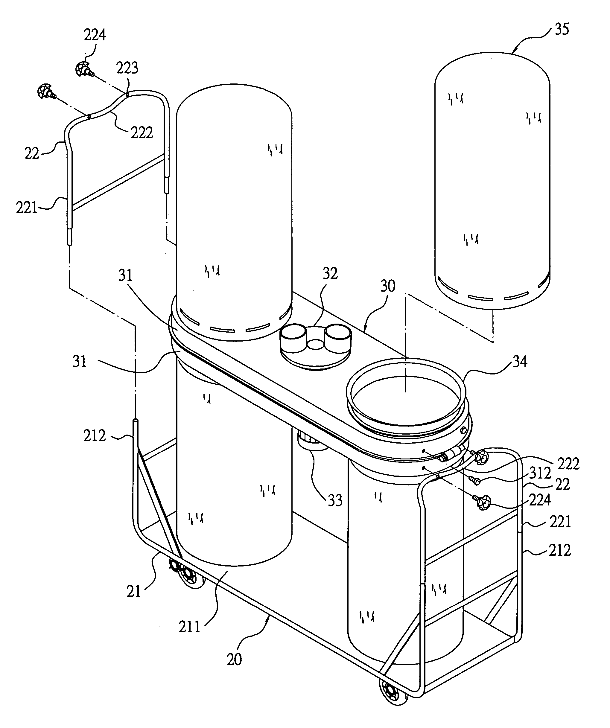 Dust collector with an invertible wind exhausting case