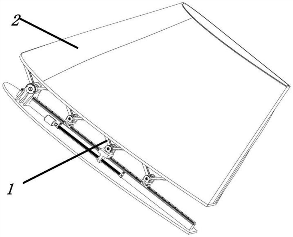 Deformable wing device based on quadrangular star-shaped scissors fork mechanism and variable-length rib plate