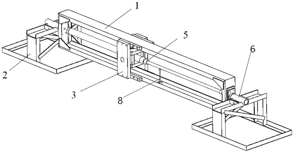 A horizontal hydraulic cylinder deflection and stability test platform and self-weight deflection test method
