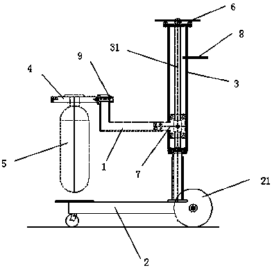 An auxiliary platform for disassembly and assembly of oil-filled electrical equipment respirators in substations