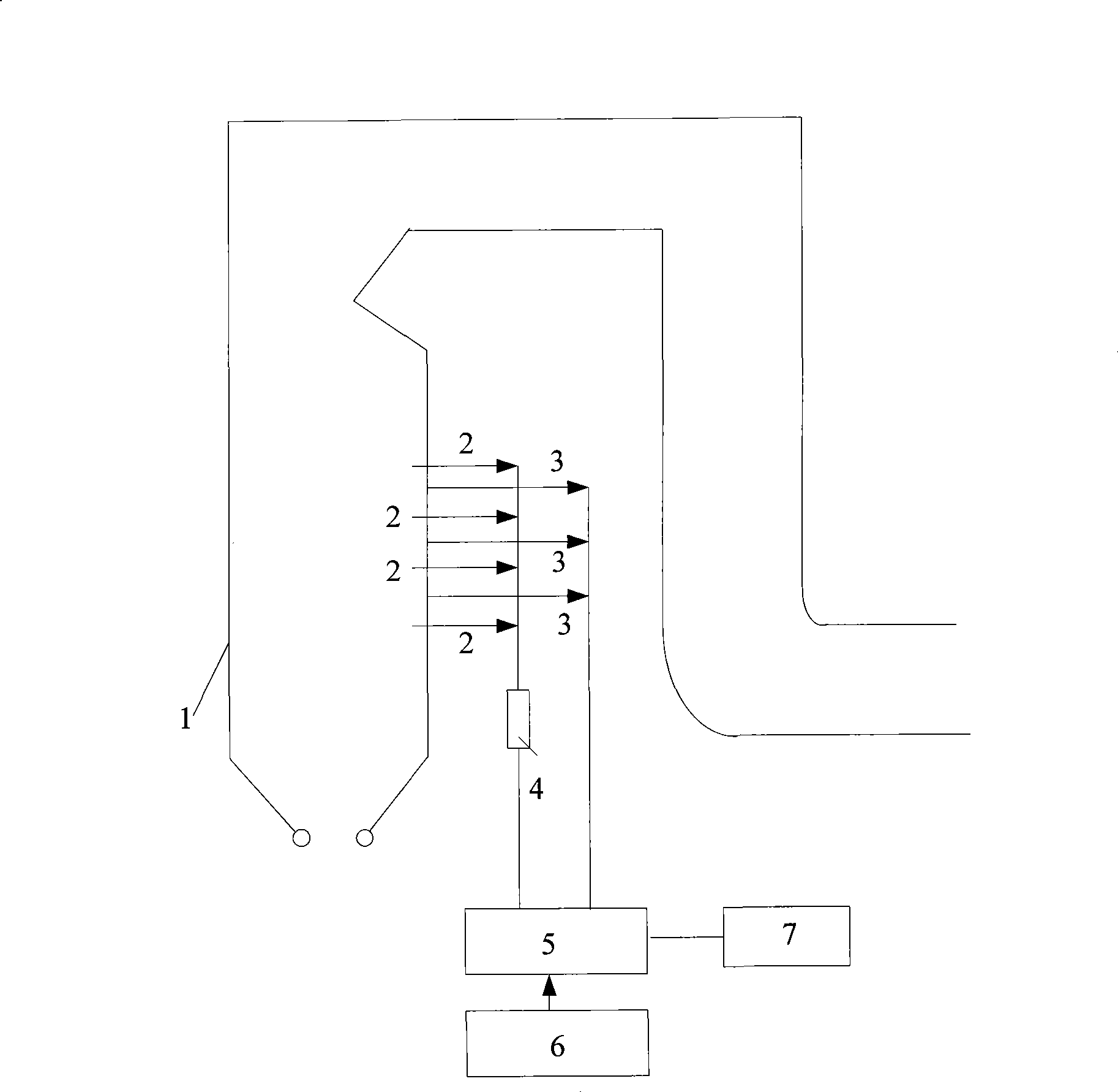 Boiler water-cooling wall high-temperature corrosion on-line monitoring device and method thereof
