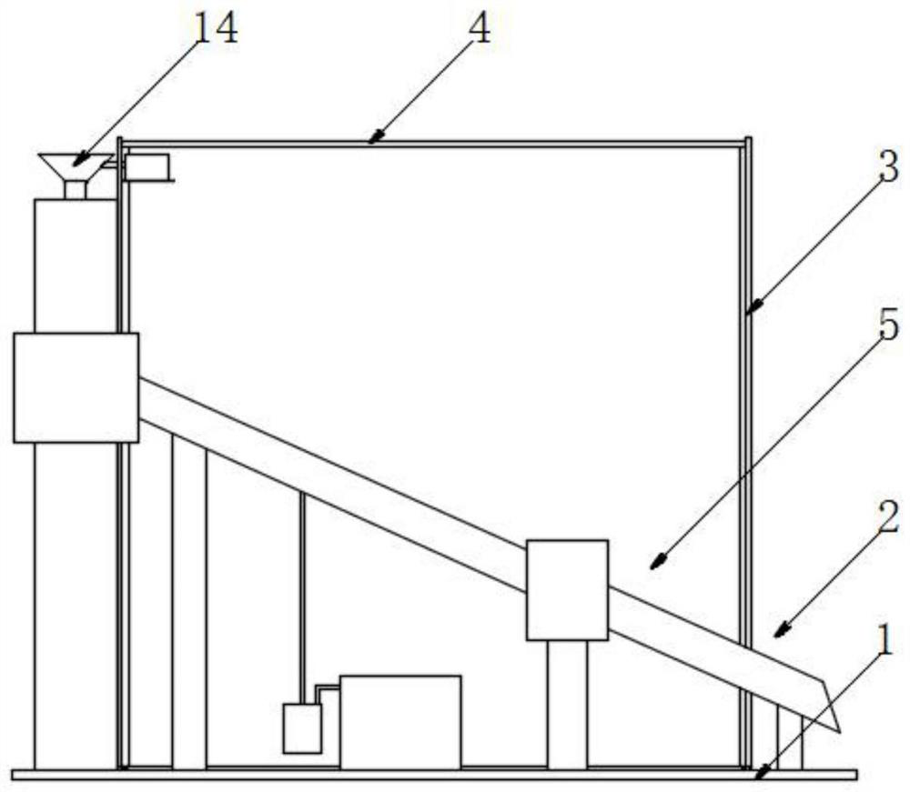 Raw material feeding device for tungsten concentrate processing