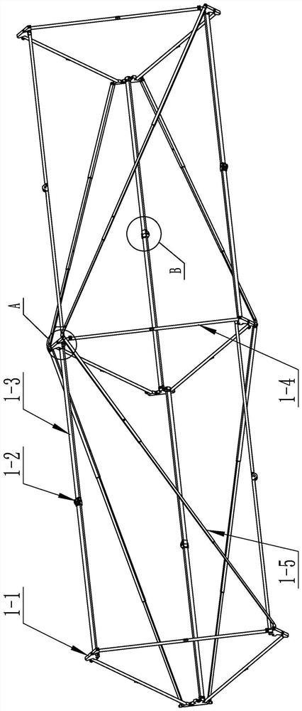 Dragging unfolding type high-rigidity stretching arm with high spatial folding-unfolding ratio