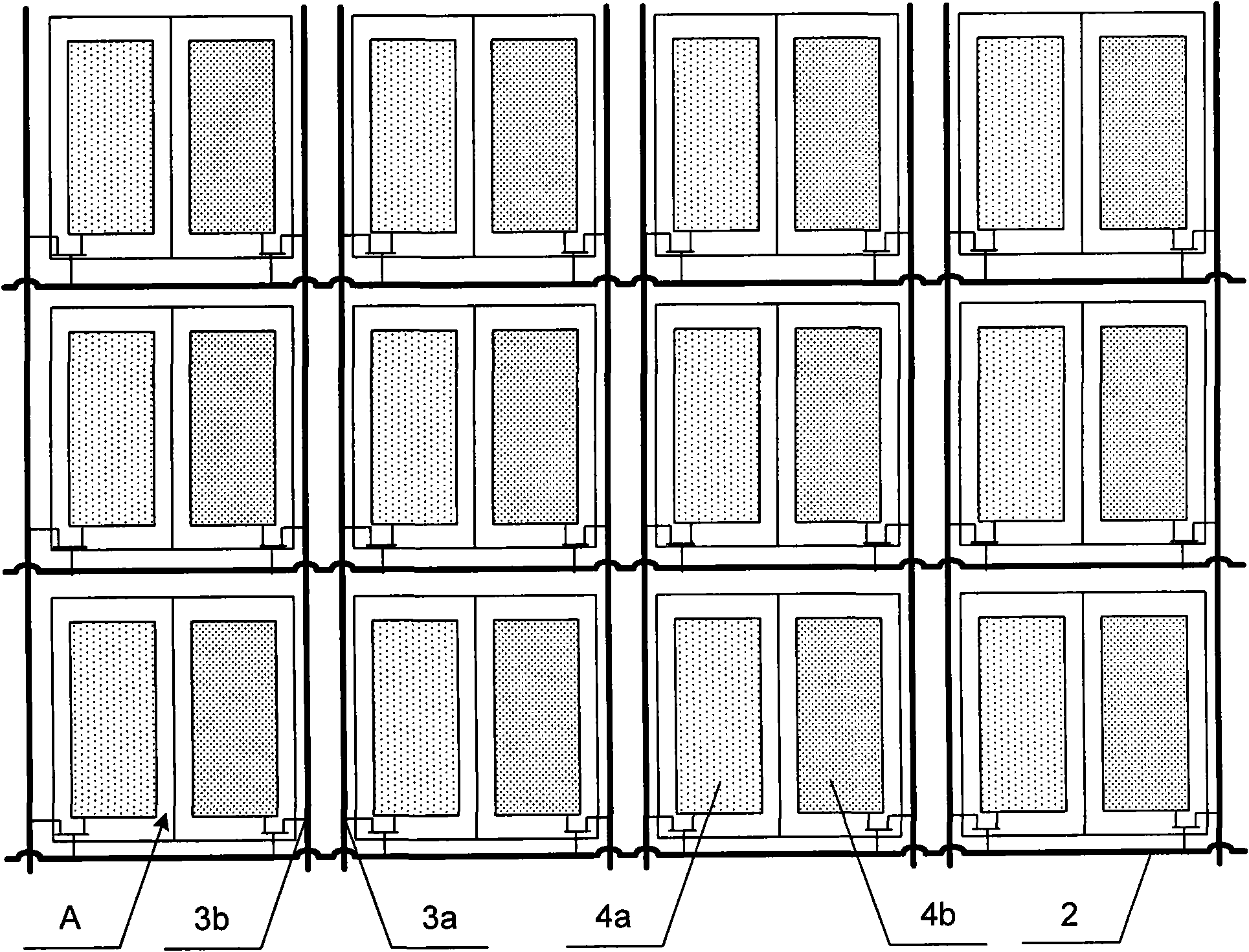 Bidirectional visual array baseplate, color film baseplate, liquid crystal display device and manufacturing method