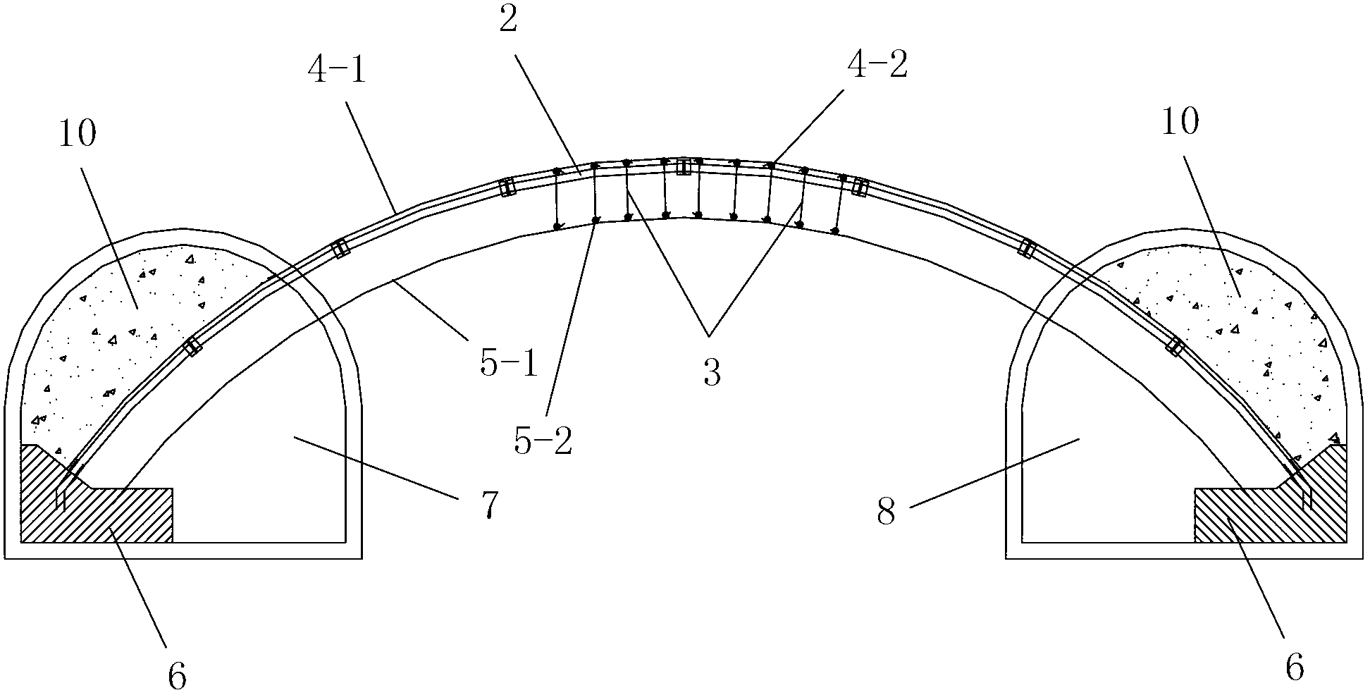 Large-span tunnel arch secondary lining steel bar binding construction method based on skeleton beams