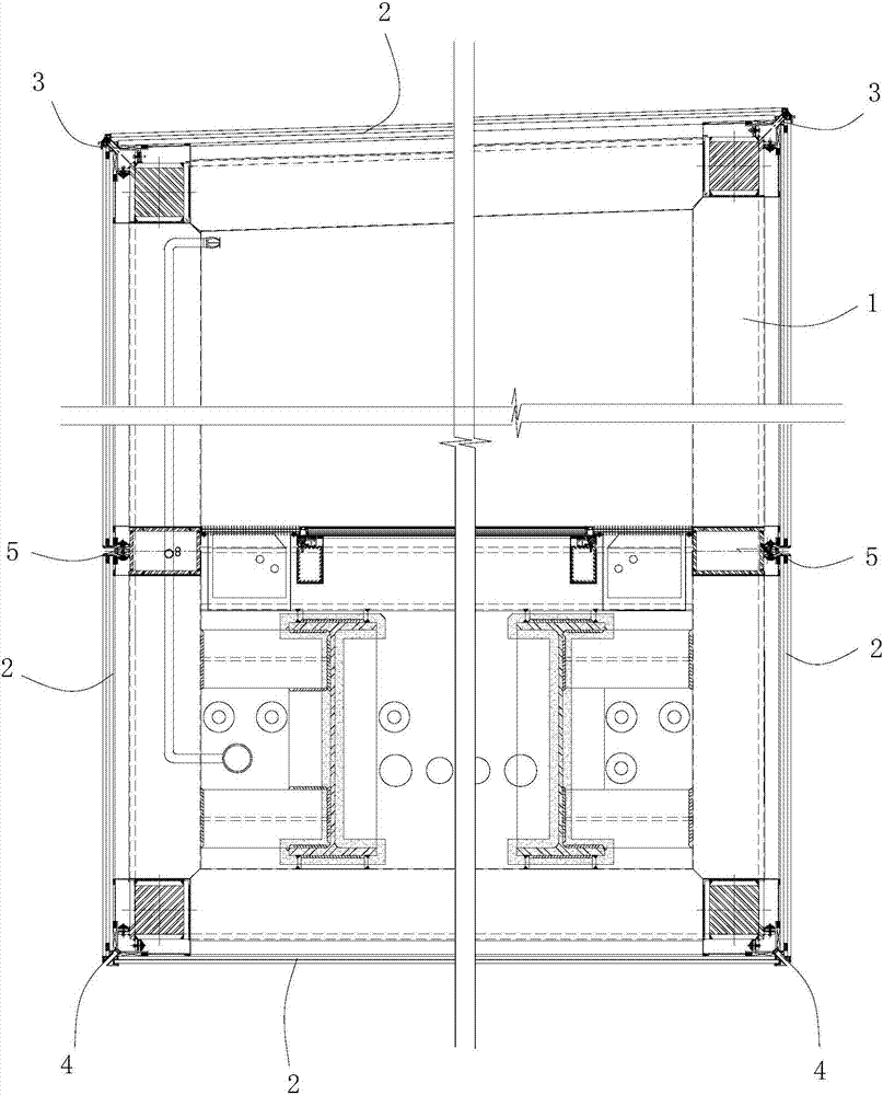 Large partition glass corridor curtain wall connection structure