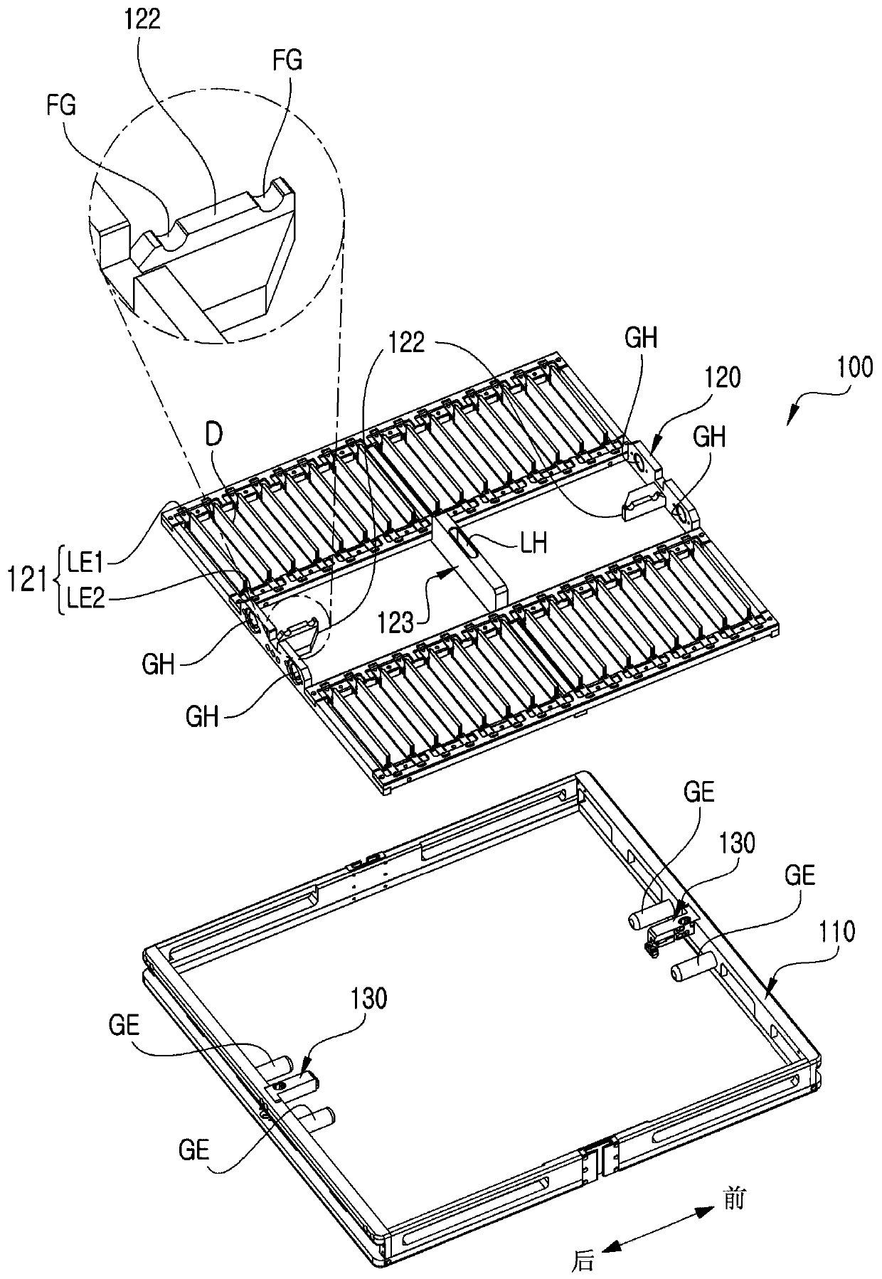 TEST TRAY AND sorting machine for testing electronic components