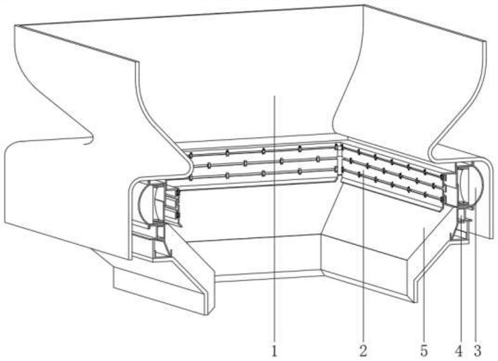 Novel mechanical sealing structure for water seal on bottom of boiler