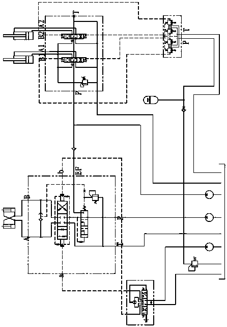 Combined control system of quantitative pump and variable pump of loader