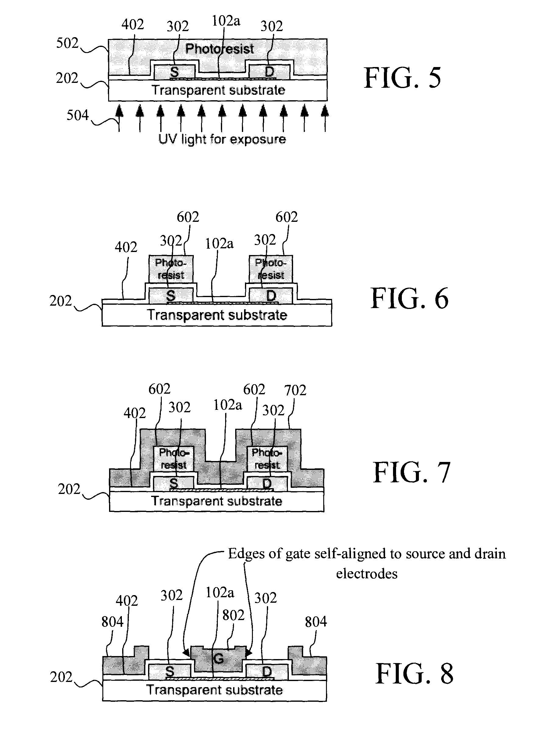 Graphene and Nanotube/Nanowire Transistor with a Self-Aligned Gate Structure on Transparent Substrates and Method of Making Same