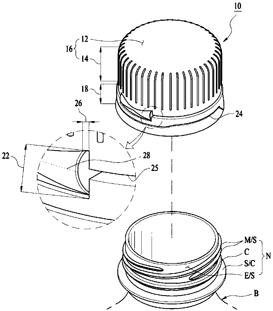 Container cap equipped with function for unfolding state