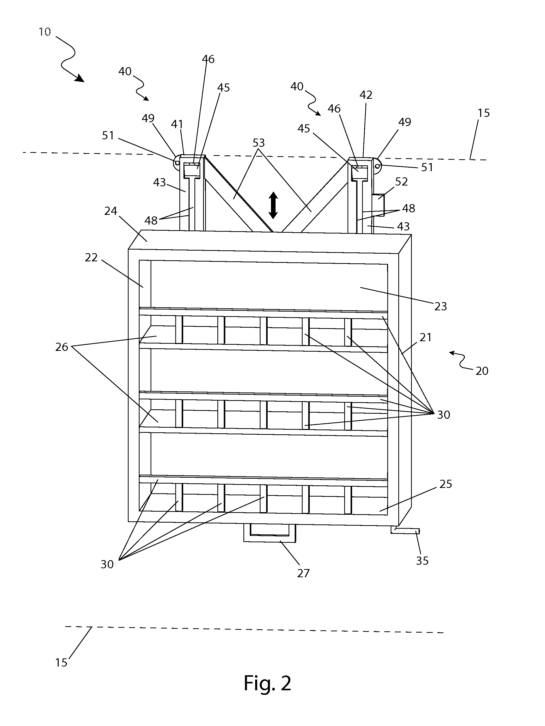 Vertically retractable shelf system