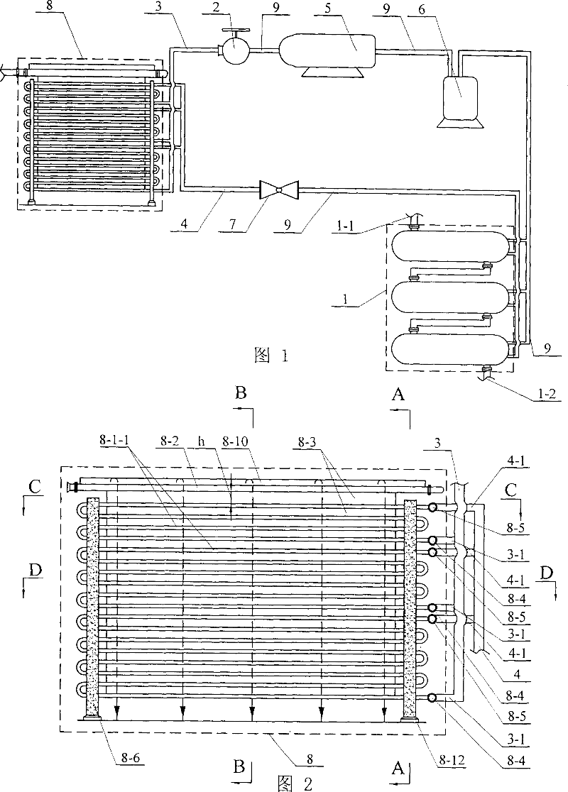 Heat pump system for treating cold area after sewage-primary sewage