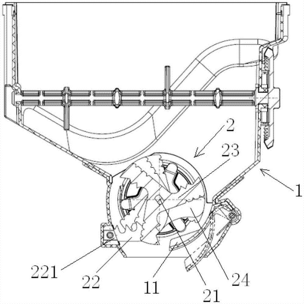 Ice breaking device and refrigerator