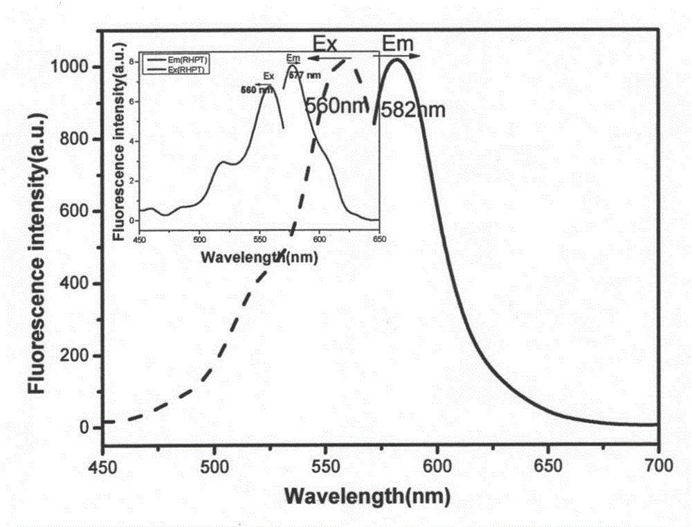 Method for detecting trivalent chromic ions by using rhodamine fluorescent probe