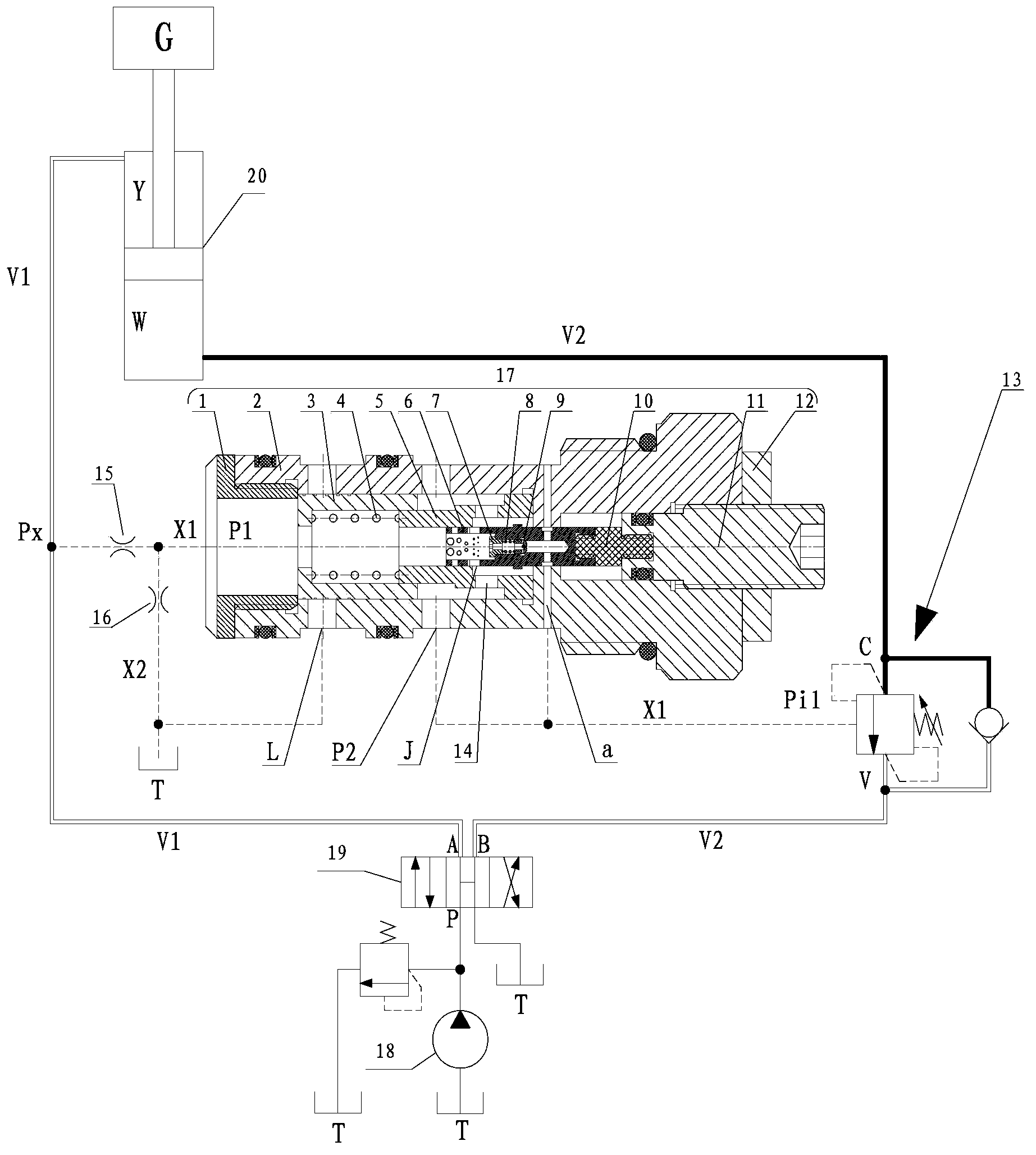 Load control balance valve and load control hydraulic system