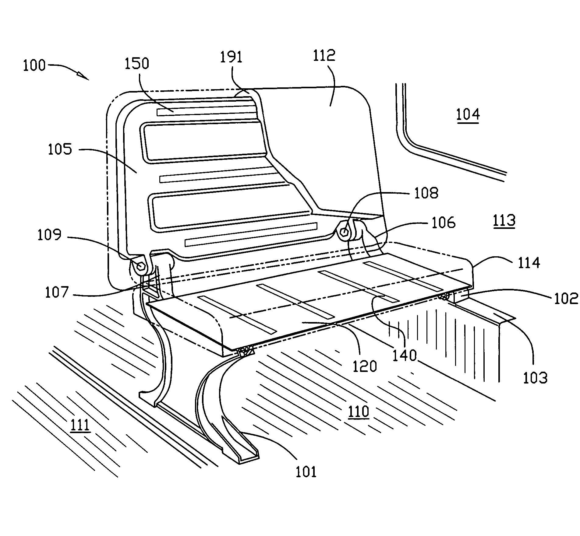 School bus seat with energy absorber