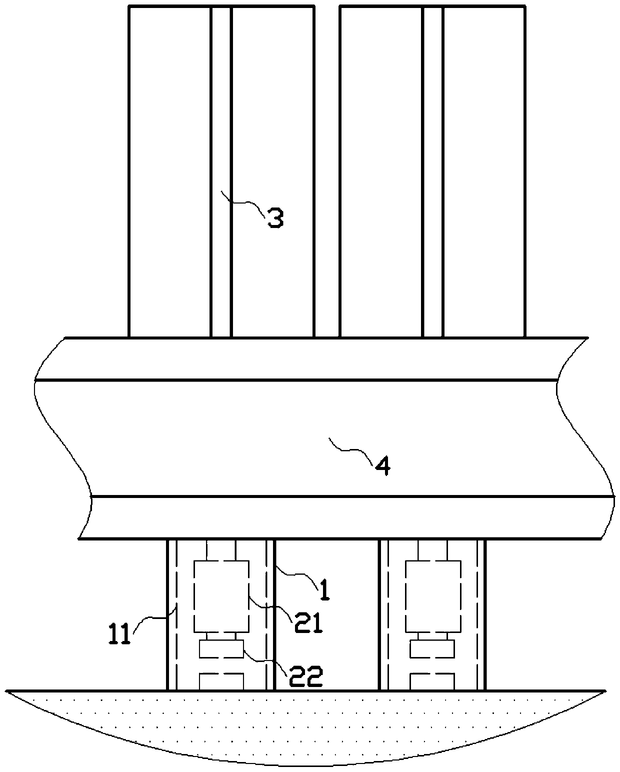 Impeller type high-speed isolation belt anti-dazzle plate device